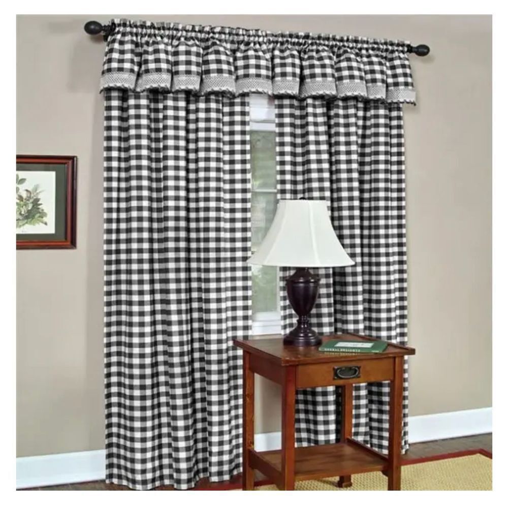 Buffalo Check Window Curtain Panel. - Picture 2 of 5